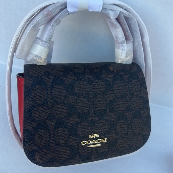New COACH Lysa Top Handle Bag In Signature Canvas - Picture 1 of 9